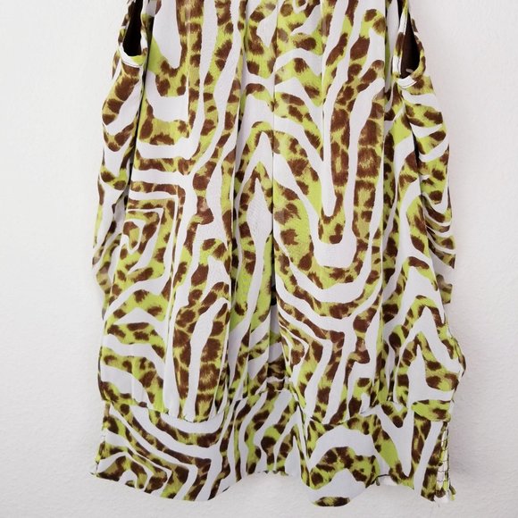 Adiva Blouse Leopard Print Pleated Sleeveless sz S - Picture 3 of 10